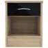 Babylon Bedside Cabinet with Drawer - Black, Oak