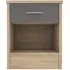 Babylon Bedside Cabinet with Drawer - Grey, Oak