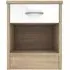 Babylon Bedside Cabinet with Drawer - White, Oak