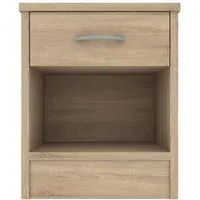 Babylon Wooden Bedside Cabinet with 1 Drawer - Oak