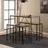 Bagdad Bar Table Set with Bench and Stools - Rustic Oak