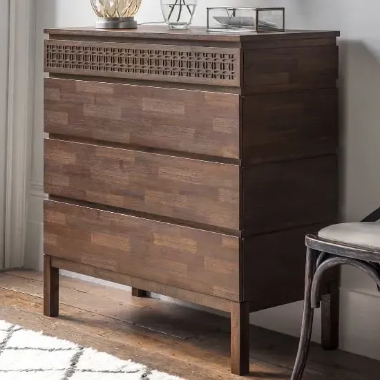 Bahia 4 Drawer Chest - Brown, Wood image