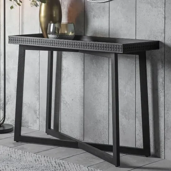 Bahia Rectangular Console Table - Charcoal, Wood
