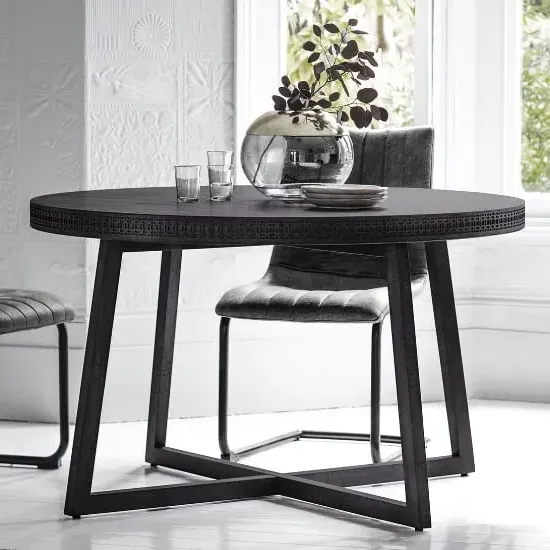 Bahia Round Dining Table - Charcoal, Wood