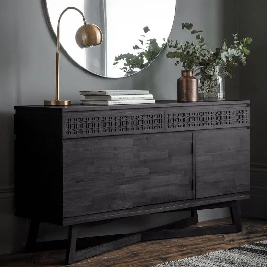 Bahia Sideboard with 3 Doors - Charcoal, Wood
