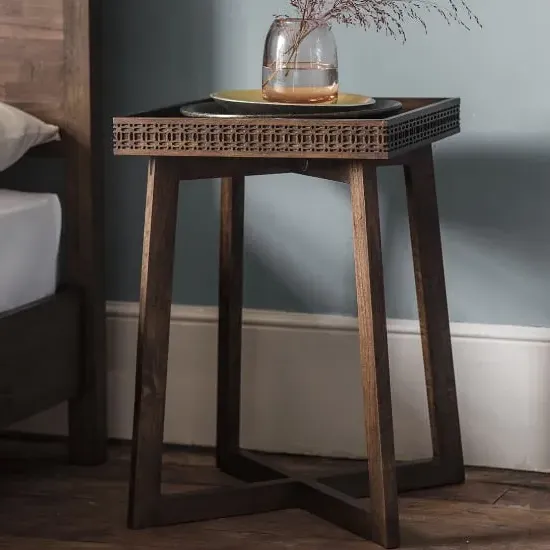 Bahia Square Bedside Table - Brown, Wood image