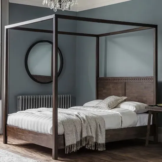 Bahia Super King Size Bed Frame - Brown, Wood image