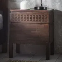 Bahia Wooden Bedside Cabinet - Brown