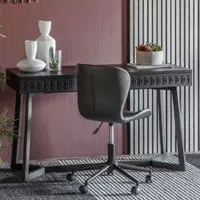 Bahia Wooden Laptop Desk with 2 Drawers - Black