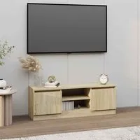 Baina 102cm TV Stand with 2 Doors - Sonoma Oak, Engineered Wood alternate view
