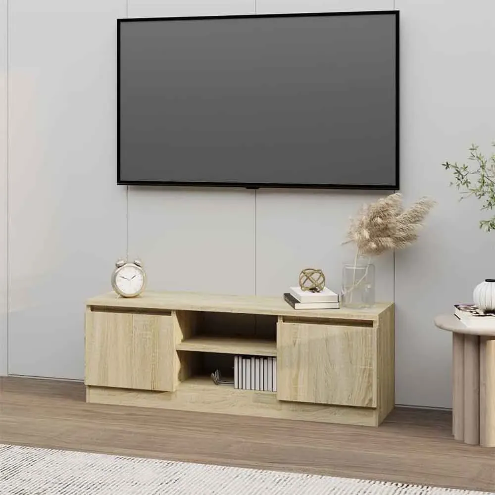 Baina 102cm TV Stand with 2 Doors - Sonoma Oak, Engineered Wood product