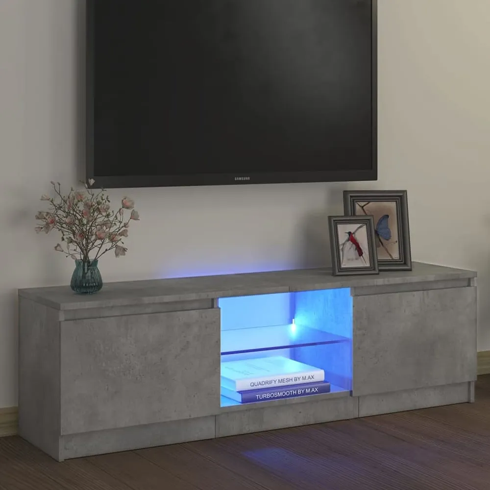 Baina 120cm TV Stand with 2 Doors and LED Lighting - Grey product