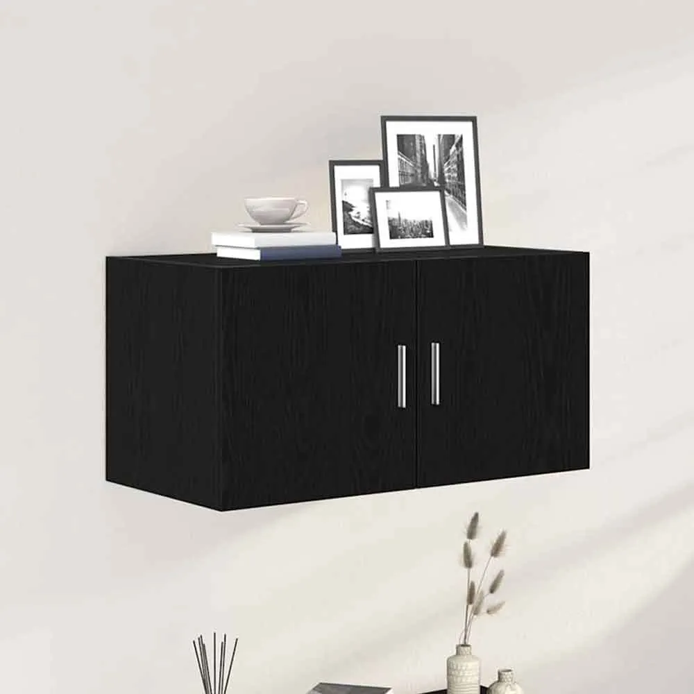 Baina 80cm Wall Hung Storage Cabinet with 2 Doors - Black Oak product