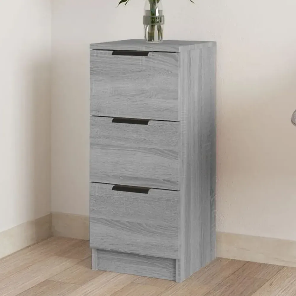 Baina Chest of 3 Drawers - Grey Sonoma, Engineered Wood product