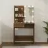 Baina Dressing Table with LED Lights - Brown Oak