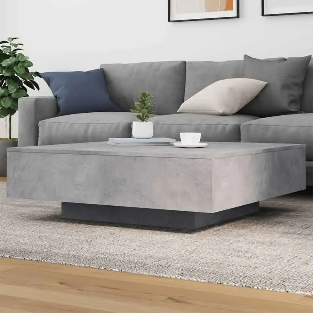Baina Square Coffee Table with LED Light - Concrete Grey product