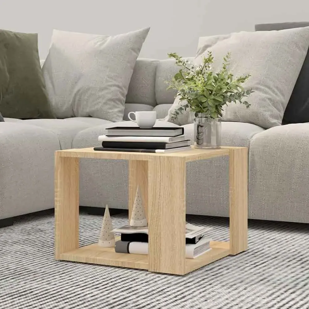 Baina Square Coffee Table with Storage Shelf - Sonoma Oak product
