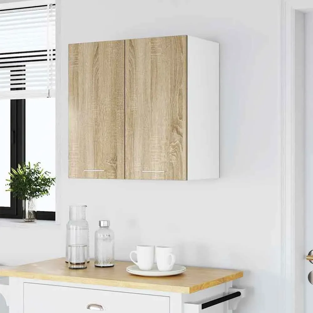 Baina Wall Hung Storage Cabinet with 2 Doors - Sonoma Oak/White, Engineered Wood product