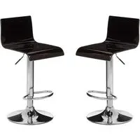 Baino Adjustable Bar Chairs with Chrome Base - Black, Acrylic