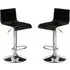 Baino Adjustable Bar Chairs with Chrome Base - Black, Acrylic