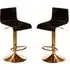 Baino Adjustable Bar Chairs with Gold Base - Black, Acrylic