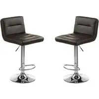 Baino Bar Chairs with Chrome Base - Black, Leather