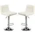 Baino Bar Chairs with Chrome Base - White, Leather