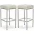 Baino Bar Stools with Chrome Legs - White, Faux Leather