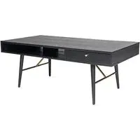 Baiona Coffee Table with Drawer - Black Oak