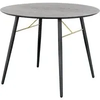 Baiona Round Dining Table - Black Oak
