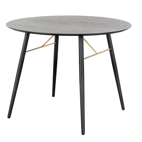 Baiona Round Dining Table - Black Oak