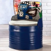 Bakersfield Metal Armchair - Blue