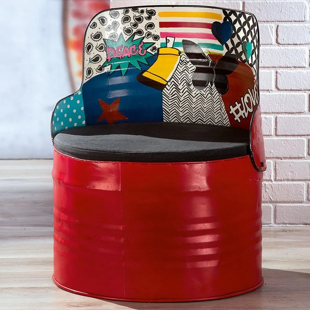 Bakersfield Metal Armchair - Red