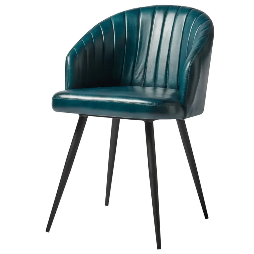 Bakewell Tub Chair - Vintage Blue, Leather