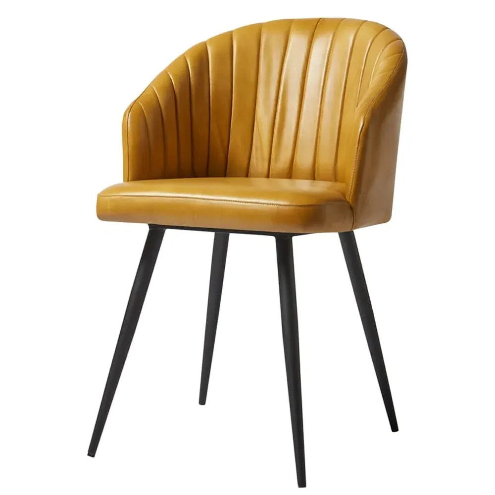 Bakewell Tub Chair - Vintage Gold, Leather