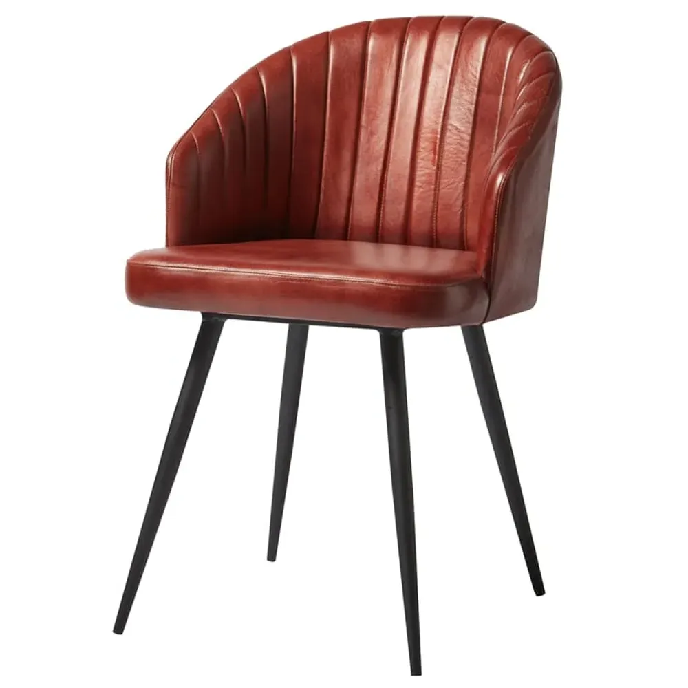 Bakewell Tub Chair - Vintage Red, Leather