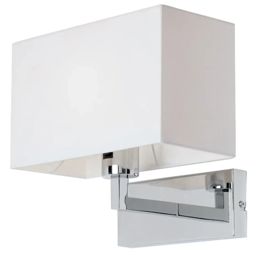 Baku Fabric Wall Light with Steel Frame - White image