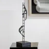 Balance of Power Sculpture with Black Base - Bronze