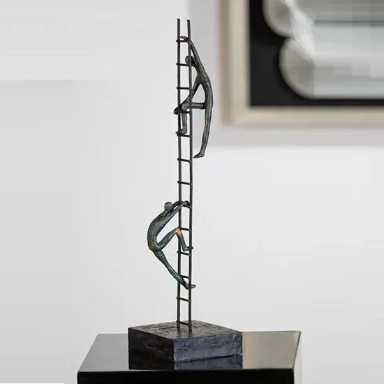 Balance of Power Sculpture with Black Base - Bronze