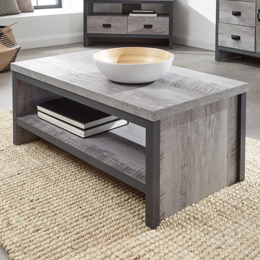 Balcombe Coffee Table with Undershelf - Grey, Wood image