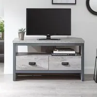 Balcombe Corner TV Stand with 2 Drawers - Grey, Wood