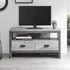 Balcombe Corner TV Stand with 2 Drawers - Grey, Wood