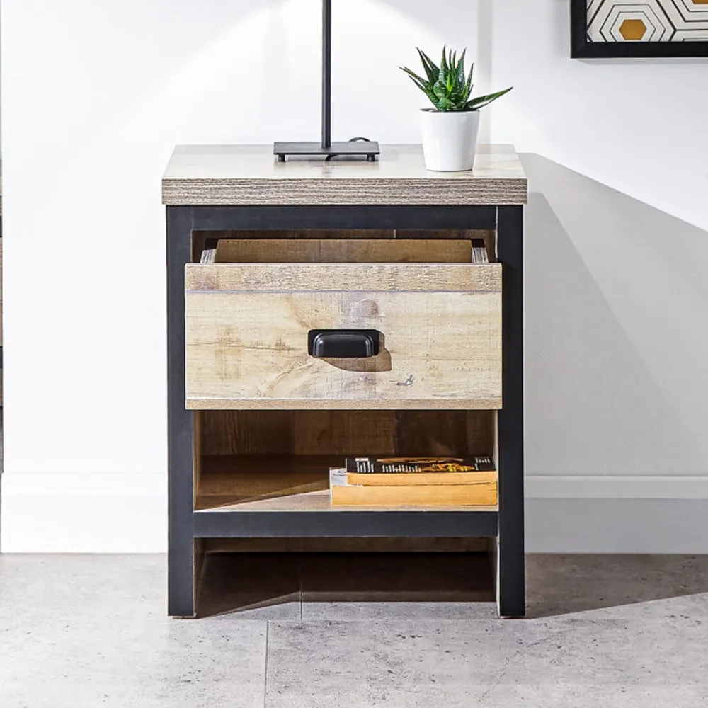 Balcombe Lamp Table with 1 Drawer - Oak, Wood product