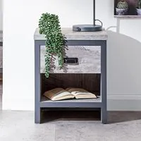 Balcombe Lamp Table with Drawer - Grey, Wood