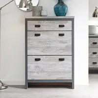 Balcombe Shoe Storage Cabinet with 2 Flap Doors - Grey, Wood