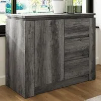 Balcombe Sideboard with 1 Door 3 Drawers - Charcoal Grey, Wood alternate view