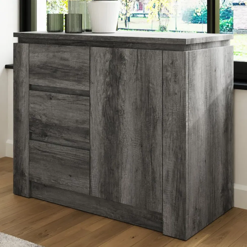 Balcombe Sideboard with 1 Door 3 Drawers - Charcoal Grey, Wood product