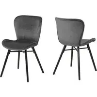 Baldwin Dining Chairs - Dark Grey, Velvet