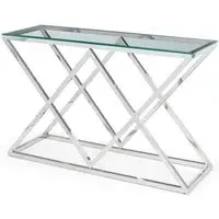 Balesego Console Table - Clear Glass, Chrome