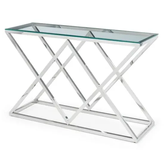 Balesego Console Table - Clear Glass, Chrome